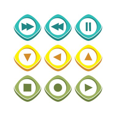 abstract icons button set