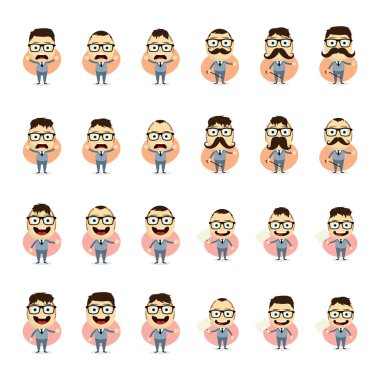 işadamı çizgi film seti