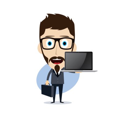 businessman - presenting notebook