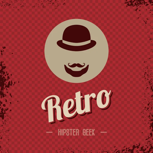 Retro hipster arte masculina — Vetor de Stock