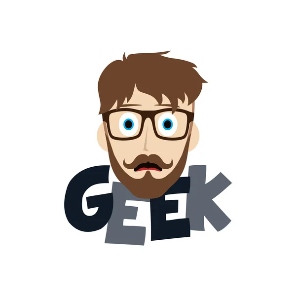 Geek cartoon illustration — Stockový vektor