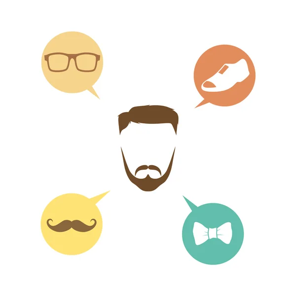 Retro man - geek hipster — Stock Vector