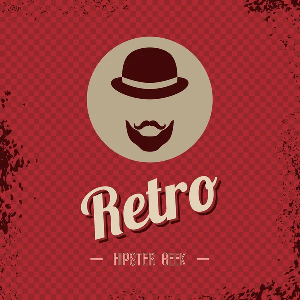 Retro hipster male art — Stock Vector