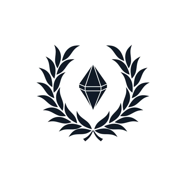 Diamante dentro de la corona ilustración — Vector de stock