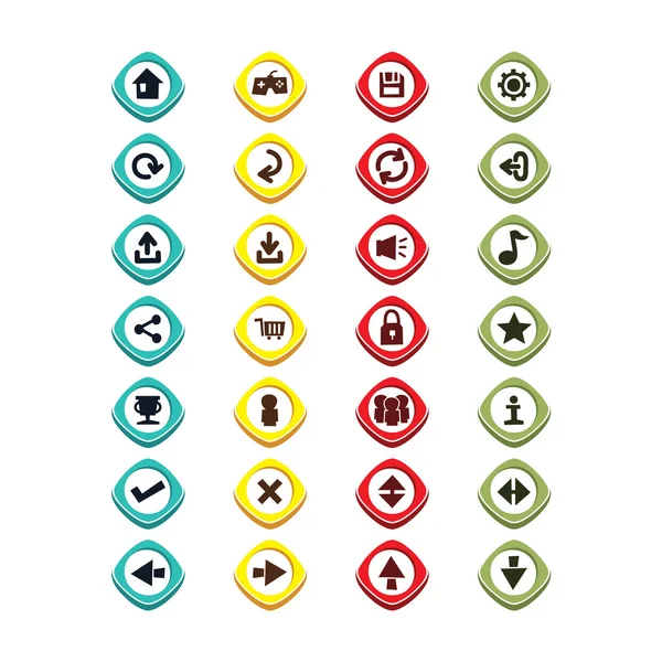 Abstract icons button set — Stok Vektör