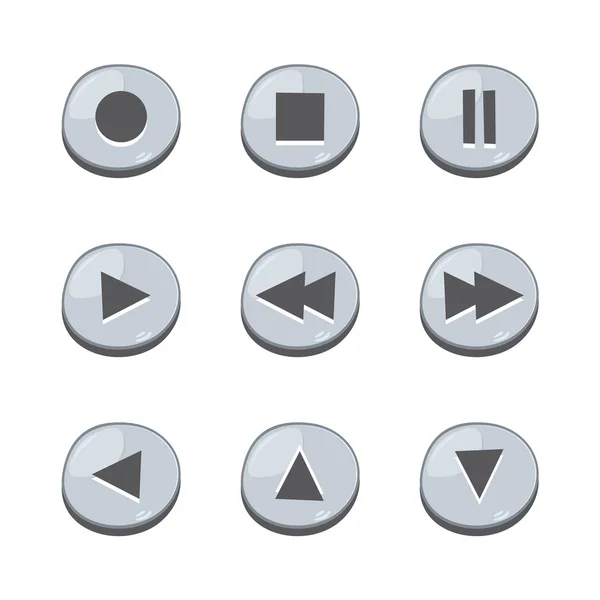 Набор кнопок абстрактных значков — стоковый вектор