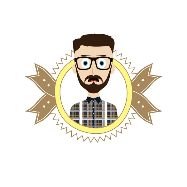 Hipster man met krans — Stockvector