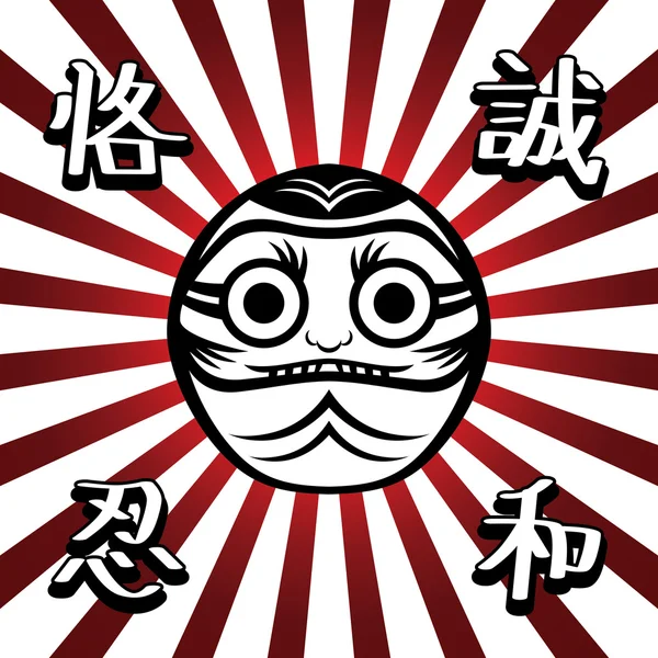 Poupée bouddhiste japonaise — Image vectorielle