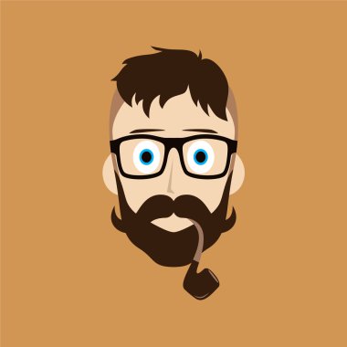 Tütün boru hipster adam