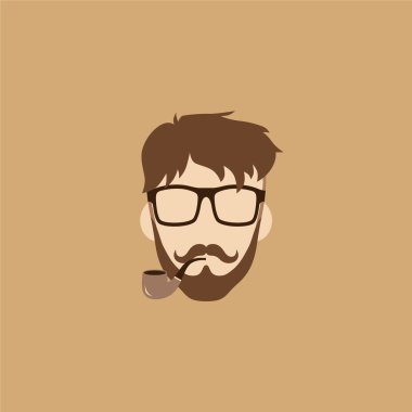 Tütün boru hipster adam