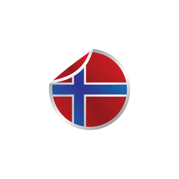 Glänzende Nationalflagge - Norwegen — Stockvektor