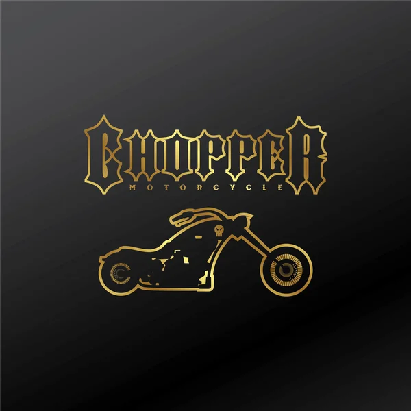 Gouden chopper motorfiets — Stockvector