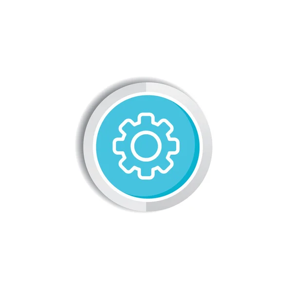 Setting round icon button — Stock Vector