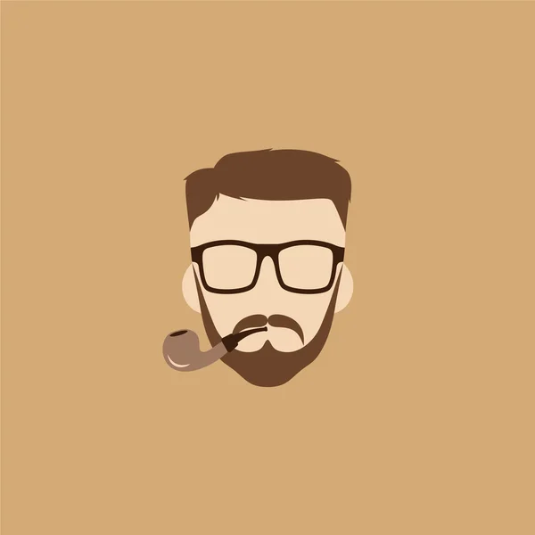 Tabac pipe hipster guy — Image vectorielle