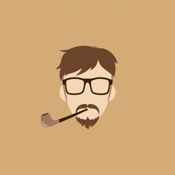 Tabac pipe hipster guy — Image vectorielle