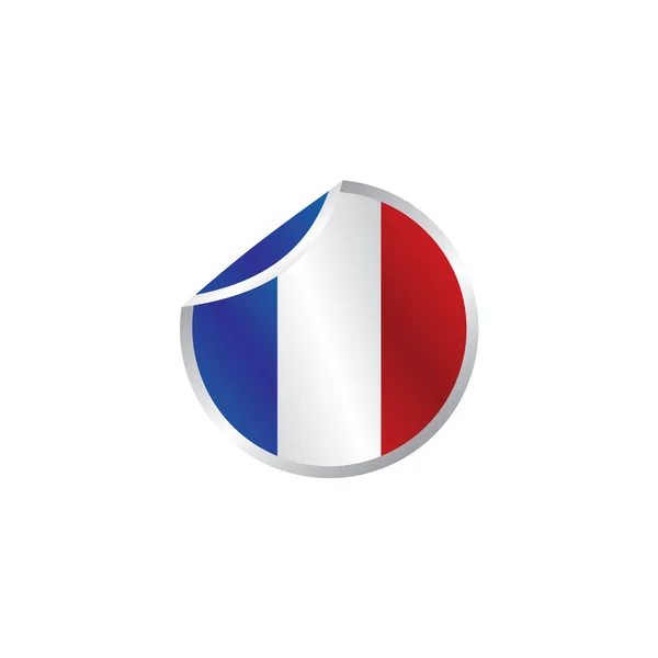 Блестящий национальный флаг - Франция — стоковый вектор