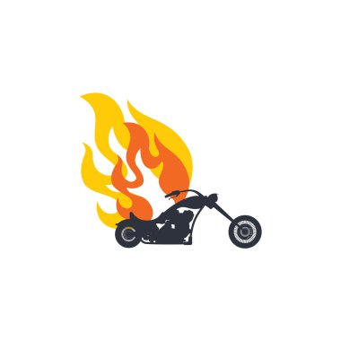 alevler illüstrasyon ile motosiklet