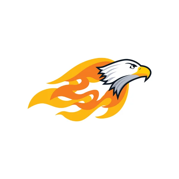 Fire eagle head — Stock Vector