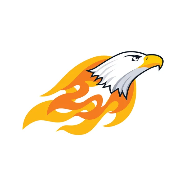 Fire eagle head — Stock Vector