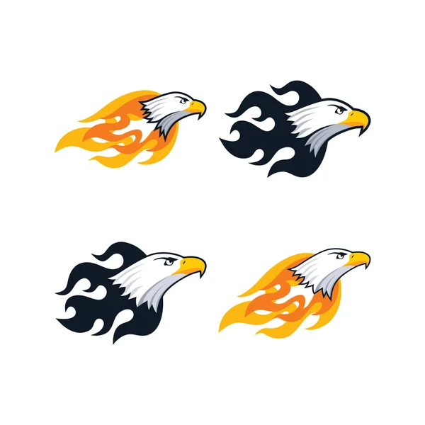 Cabeza de águila de fuego audaz — Vector de stock