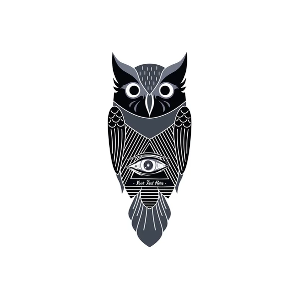 Decorative owl bird — Stock Vector