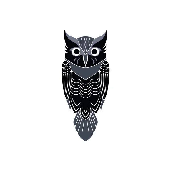 Hibou décoratif oiseau — Image vectorielle