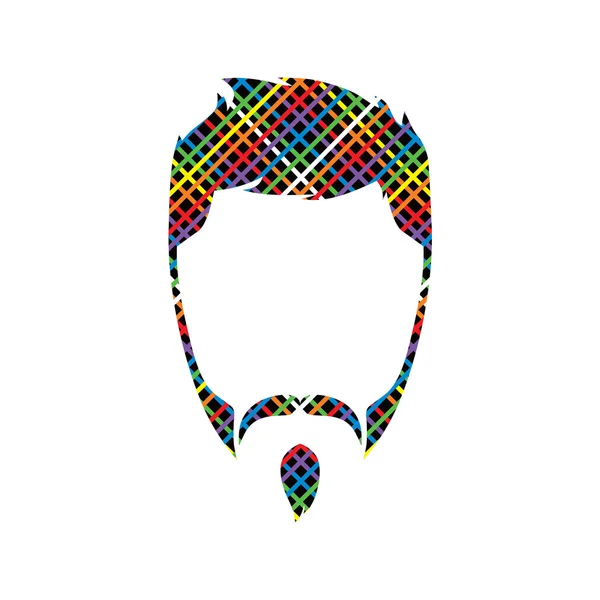 Hipster. Male face with colorful lines — Stock Vector