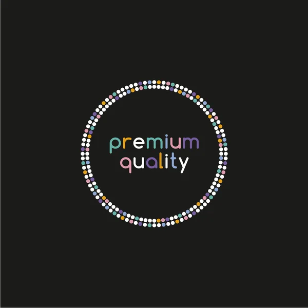 Colorido punto tema etiqueta premium — Vector de stock