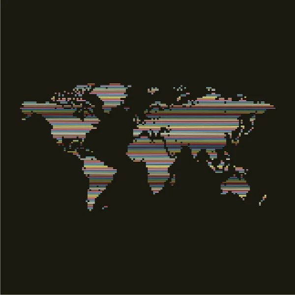 Dünya harita renkli line Tema — Stok Vektör