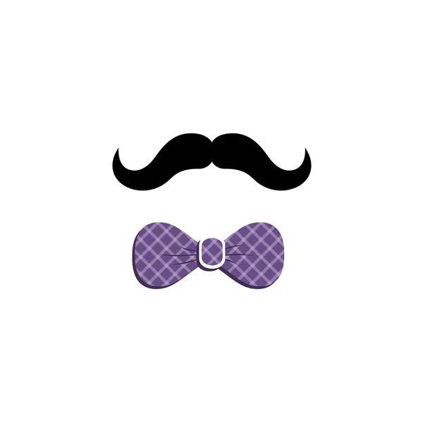 Gravata de arco de bigode — Vetor de Stock