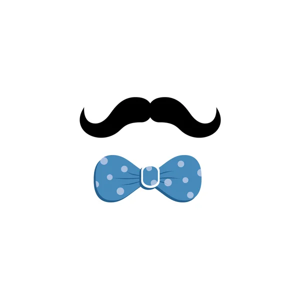 Mustache bow tie — Stock Vector