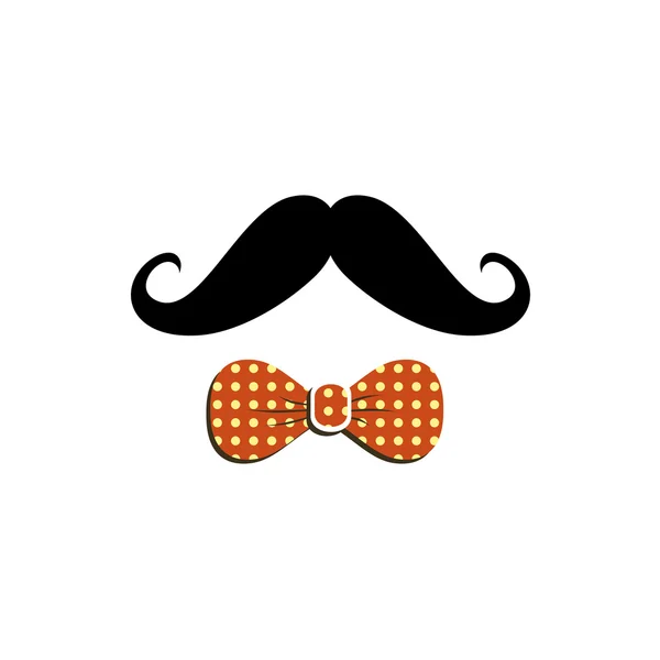 Noeud papillon moustache — Image vectorielle