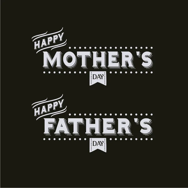 Feliz tarjeta del día del padre madre — Archivo Imágenes Vectoriales