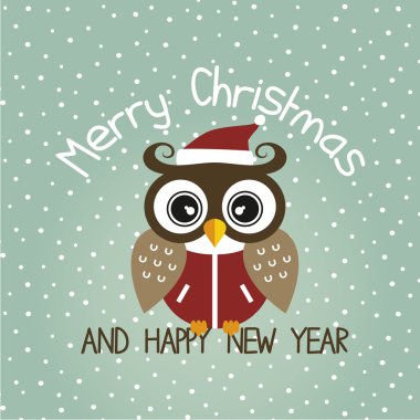 Noel baykuş. Tatil kartı