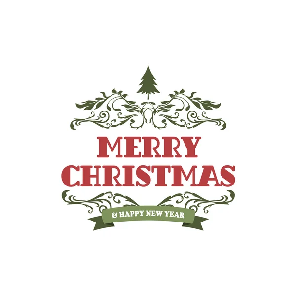 Merry christmas etiket — Stockvector