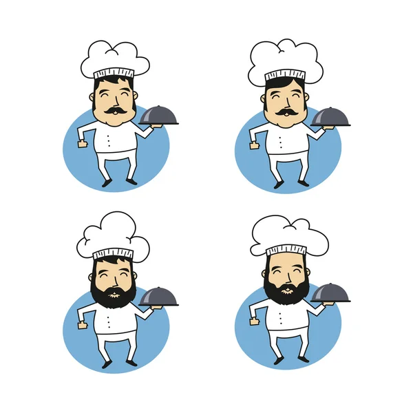 Смешной набор икон шеф-повара — стоковый вектор