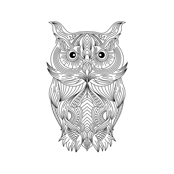 Owl art decoration — Stock Vector