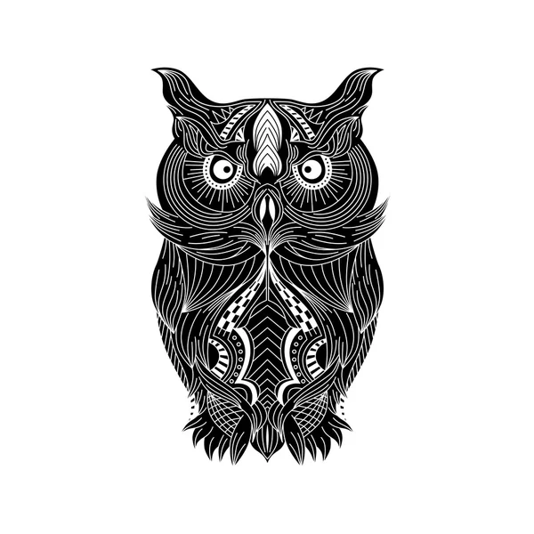 Owl art decoration — Stock Vector
