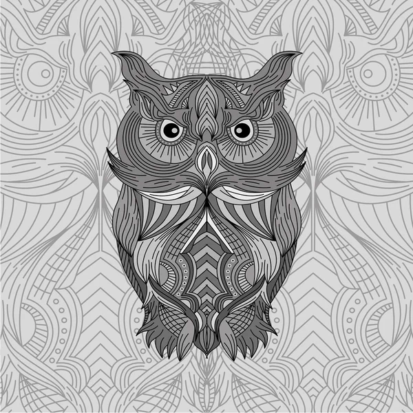 Owl art decoration — Stock Vector