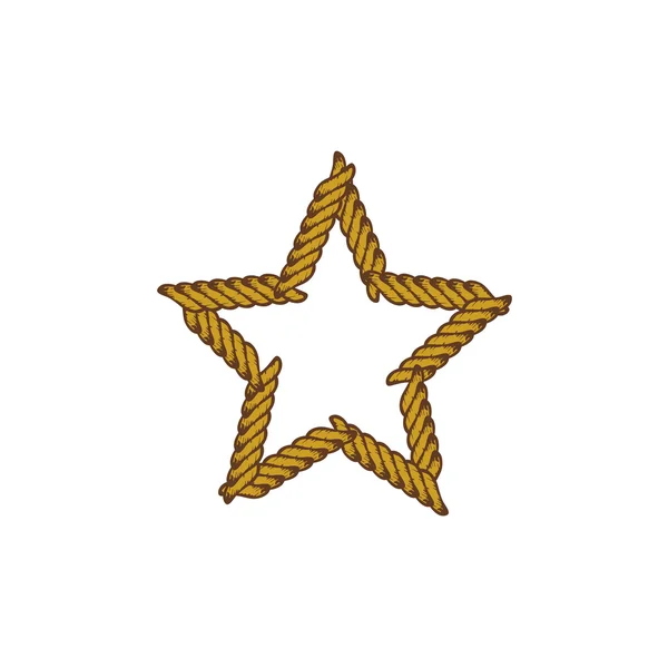 Estrella de cuerda marrón — Vector de stock