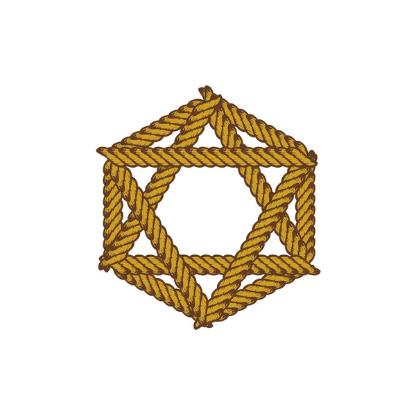 Étoile de corde brune — Image vectorielle