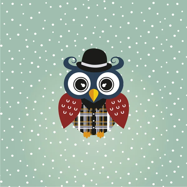 Cute owl card — Stock Vector