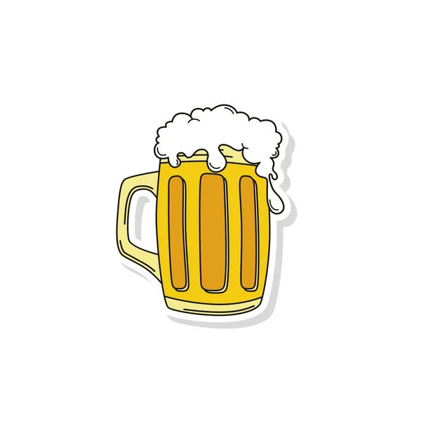 Cerveza fría con espuma — Vector de stock