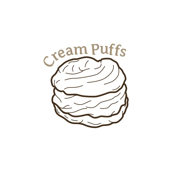 Cream puff on white — Stock Vector