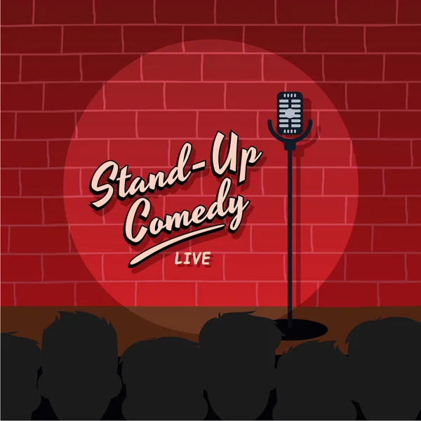 Stag stand up comedy - Stok Vektor