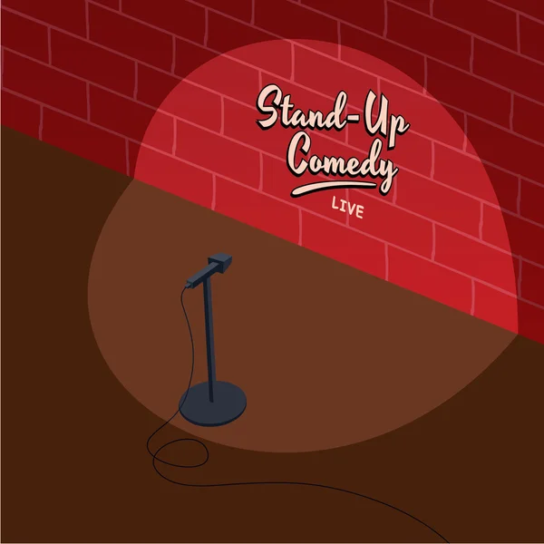 Stand up komedi sahne — Stok Vektör