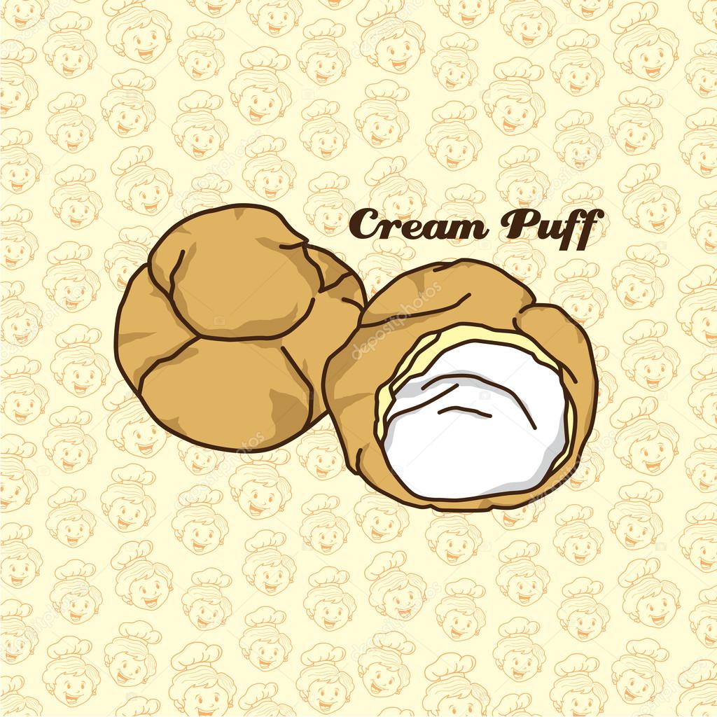 Delicious Cream Puff Stock Vector Image By C Vectorfirst