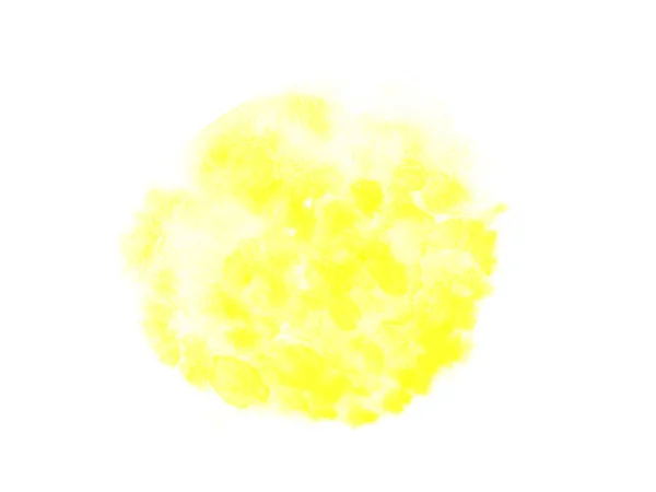 Handbemalte Abstrakte Gelbe Aquarellkreise Mit Farbverlauf Pinsel Für Design Text — Stockfoto