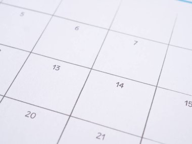 Takvim sayfasındaki 14 numara, kapat. Sevgililer Günü, yıldönümü ve düğün kavramı. Metin için kopyalama alanı oluştur