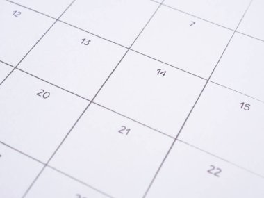 Takvim sayfasındaki 14 numara, kapat. Sevgililer Günü, yıldönümü ve düğün kavramı. Metin için kopyalama alanı oluştur